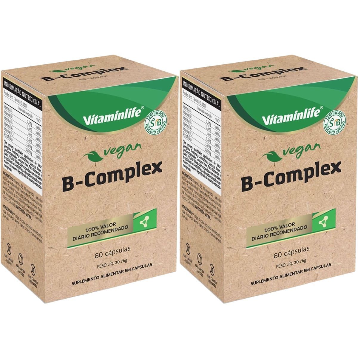 Kit 2X Vegan B Complex - 60 C�psulas - VitaminLife