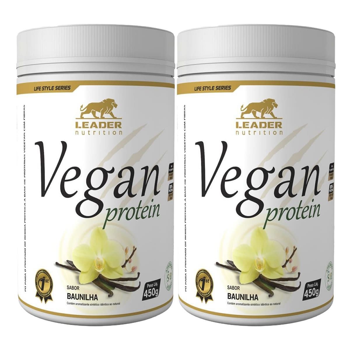 Kit 2X Vegan Protein - 450g  Baunilha - Leader Nutrition