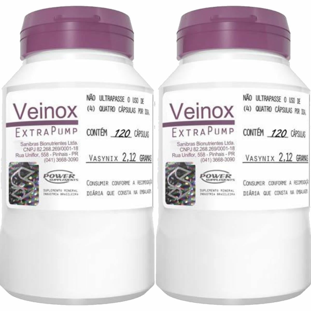 Kit 2X Veinox - 120 C�psulas - Power  Supplements