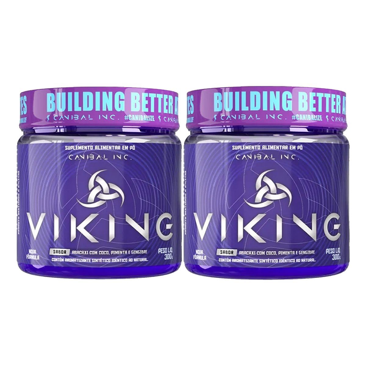 Kit 2X Viking Pre Workout - 300g Abacaxi com Coco - Canibal