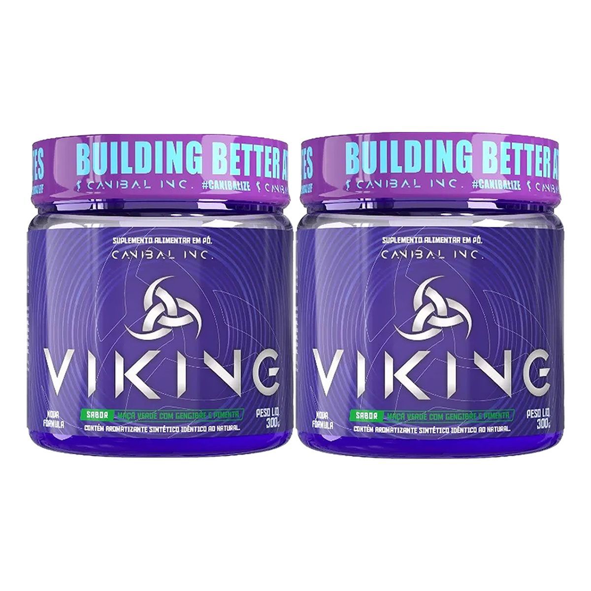 Kit 2X Viking Pre Workout - 300g Ma�� Verde - Canibal