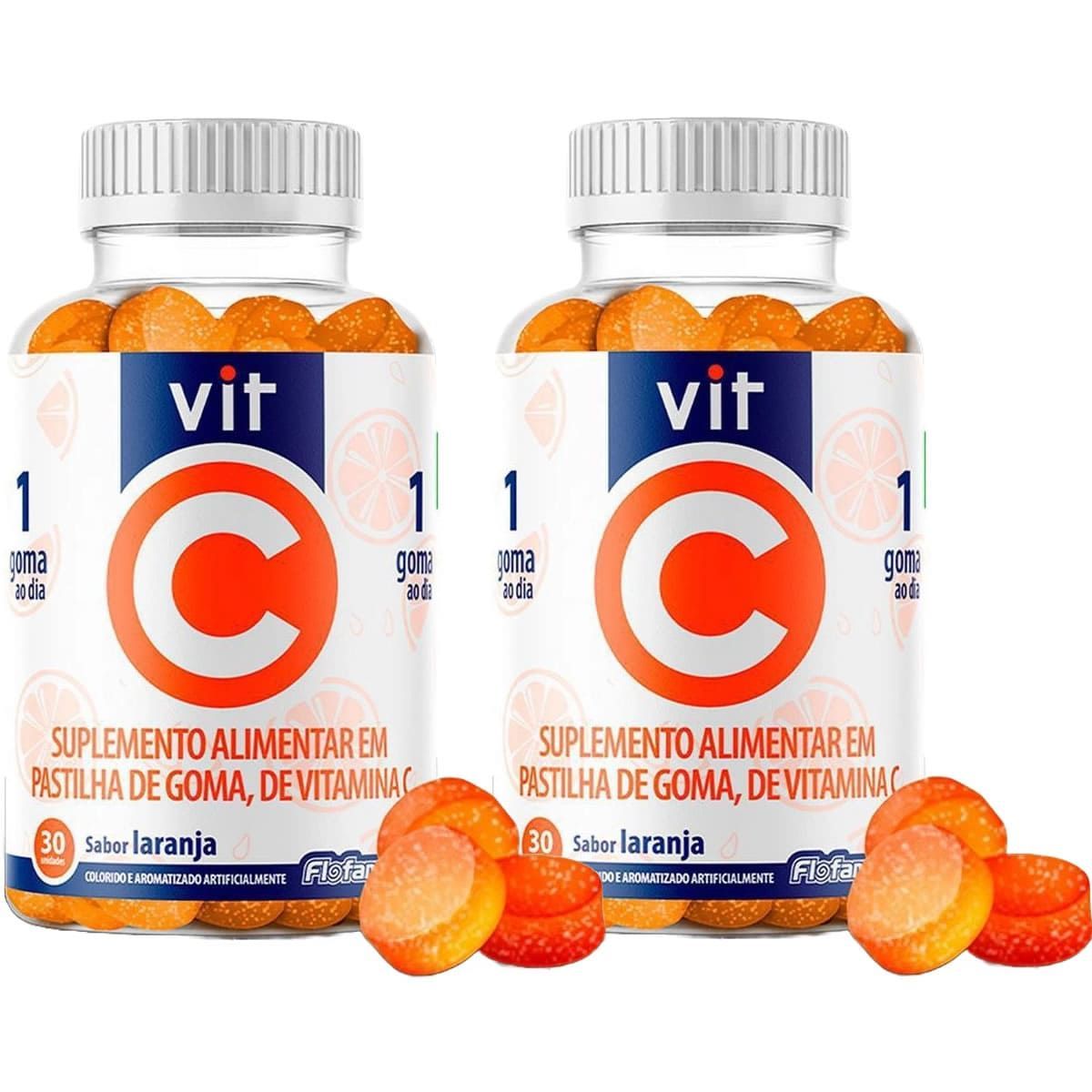 Kit 2X Vit C - 30 Gomas Laranja - Flofarma
