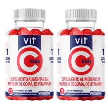 Kit 2X Vit C Kids - 30 Gomas Morango - Flofarma