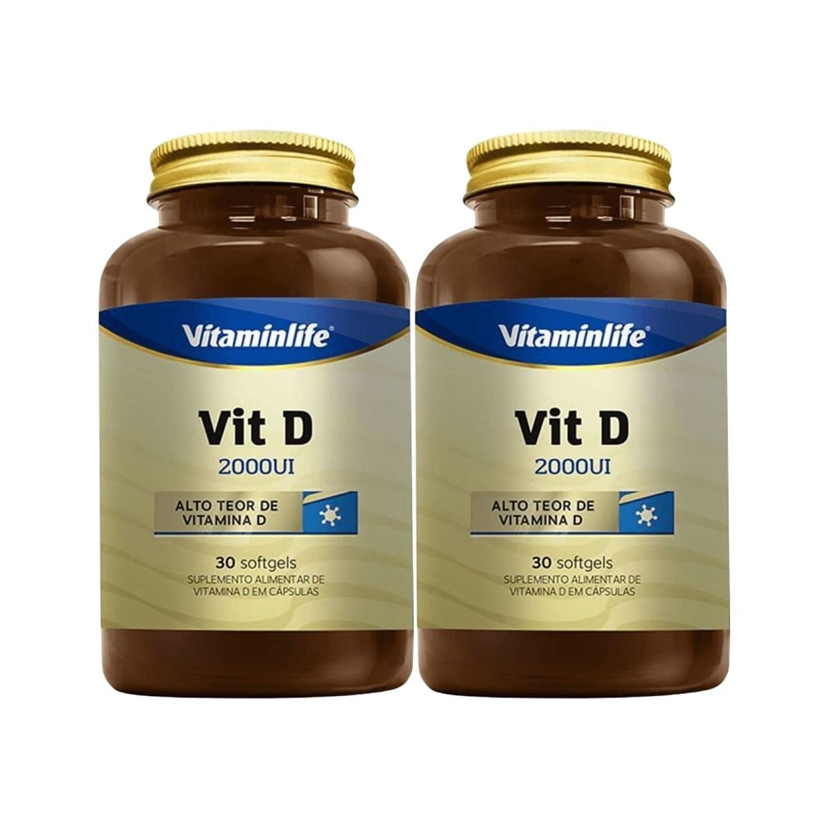 Kit 2X Vit D 2000UI - 30 Softgels - Vitaminlife