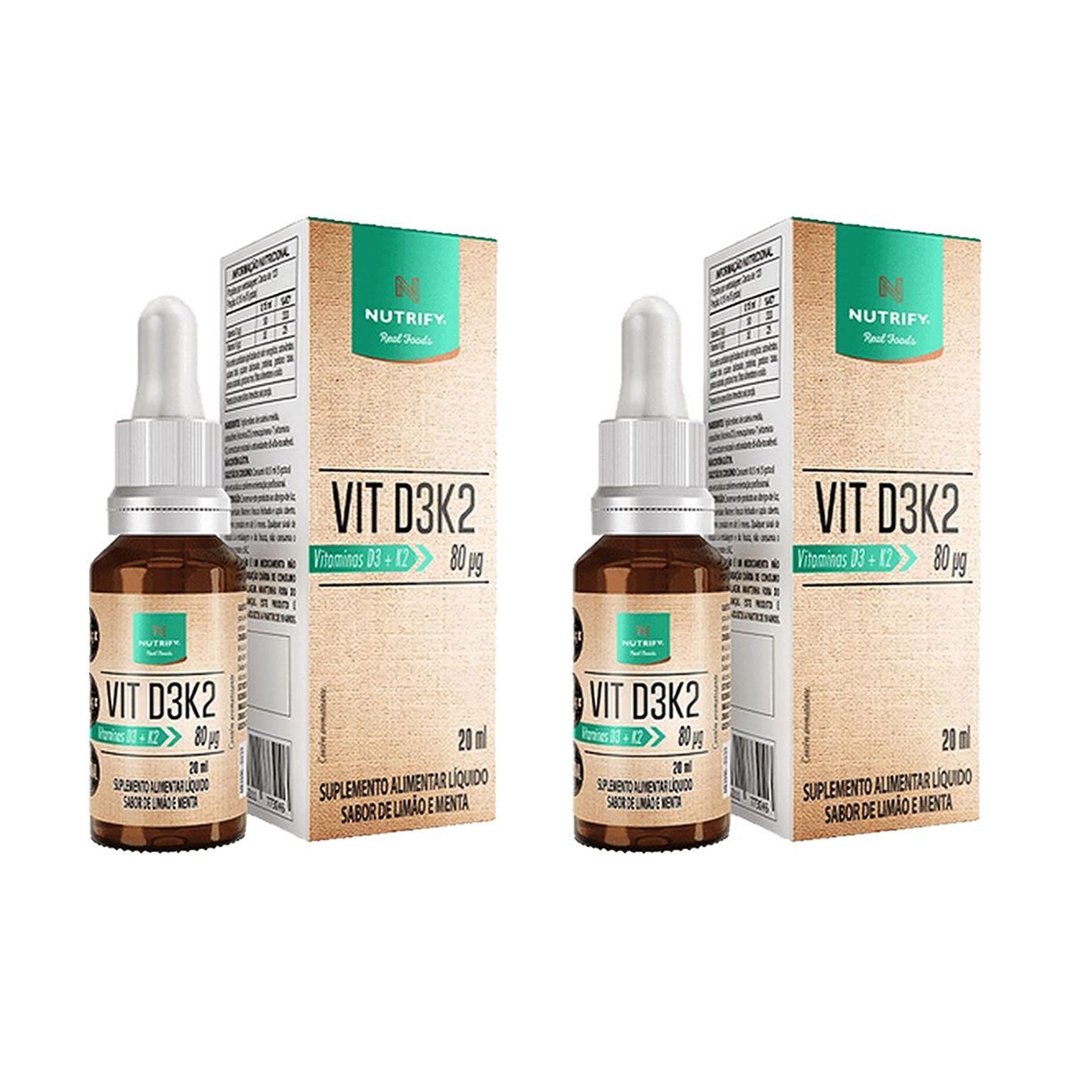 Kit 2X VIT D3K2 - 20ml Menta e Lim�o - Nutrify