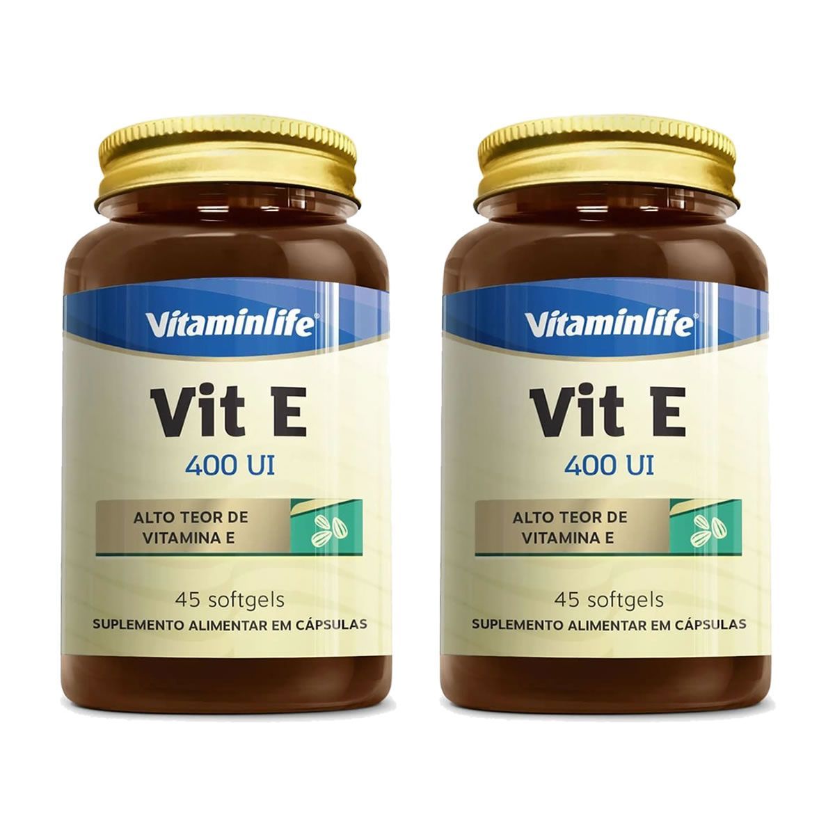 Kit 2X Vit E 400UI - 45 Softgels - Vitaminlife