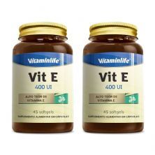 Kit 2X Vit E 400UI - 45 Softgels - Vitaminlife