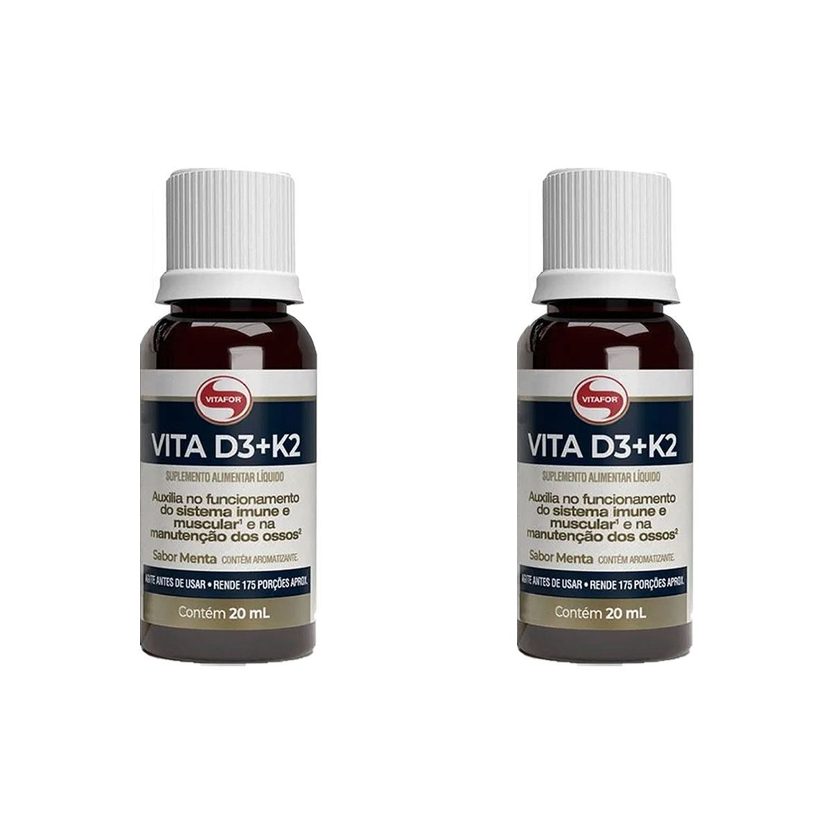 Kit 2X Vita D3 + K2 - 20ml Menta - Vitafor