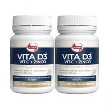 Kit 2X Vita D3 + Vit C + Zinco - 30 C�psulas - Vitafor