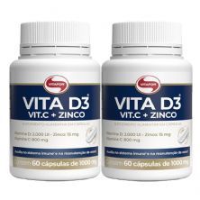 Kit 2X Vita D3 + Vit C + Zinco - 60 C�psulas - Vitafor