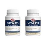 Kit 2X Vita D3 + Vit C + Zinco - 60 C�psulas - Vitafor