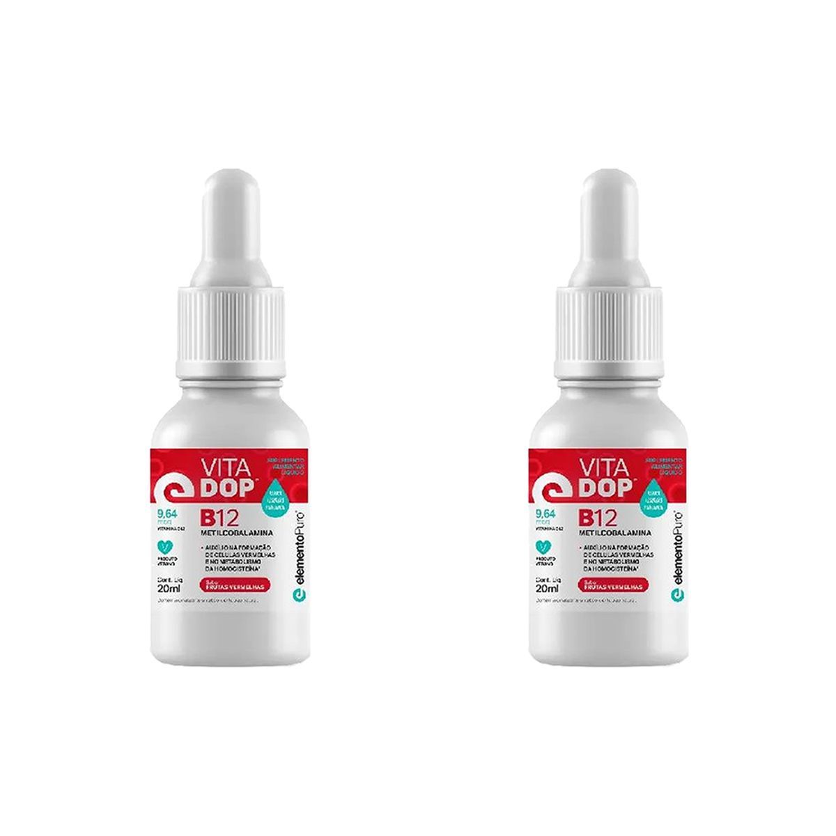 Kit 2X VitaDop B12 - 20ml Frutas Vermelhas - ElementoPuro