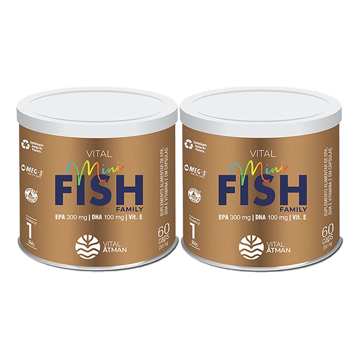 Kit 2X Vital Mini Fish - 250mg 60 C�psulas - Vital �tman