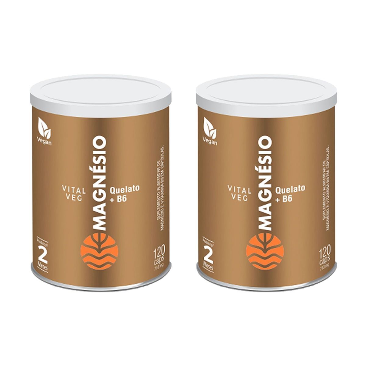 Kit 2X Vital Veg Magn�sio Quelato + Vitamina B6 - 120 C�psulas - Vital �tman