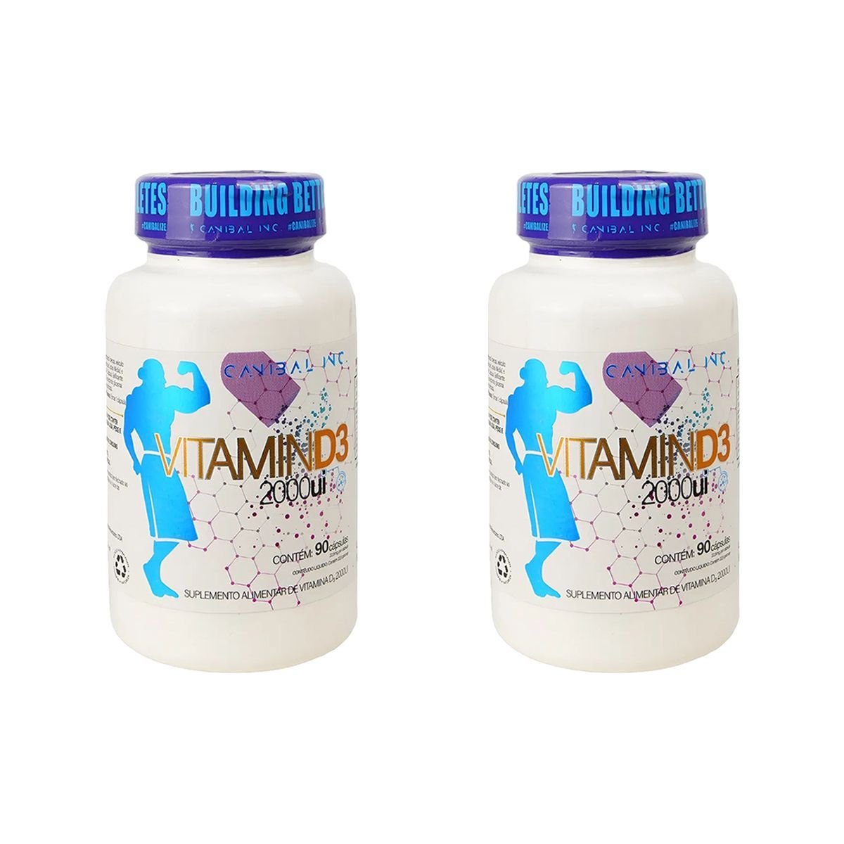 Kit 2X Vitamin D3 2000Ui - 90 C�spulas - Canibal