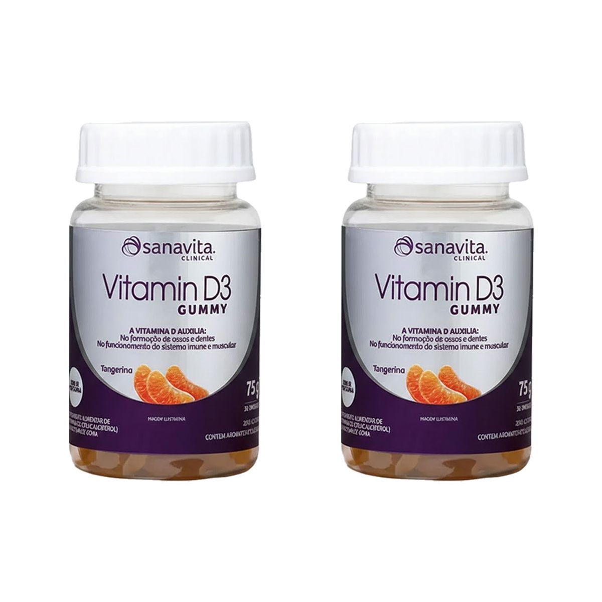 Kit 2X Vitamin D3 - 75g Tangerina - Sanavita