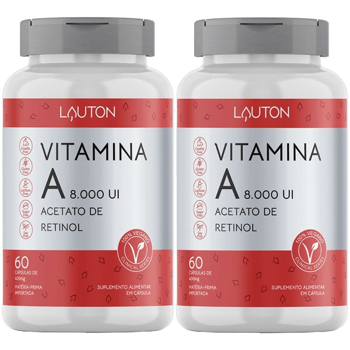 Kit 2X Vitamina A 8.000UI Acetato de Retinol - 60 C�psulas - Lauton Nutrition
