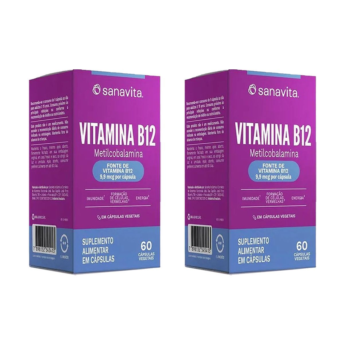 Kit 2X Vitamina B12 - 60 C�psulas - Sanavita