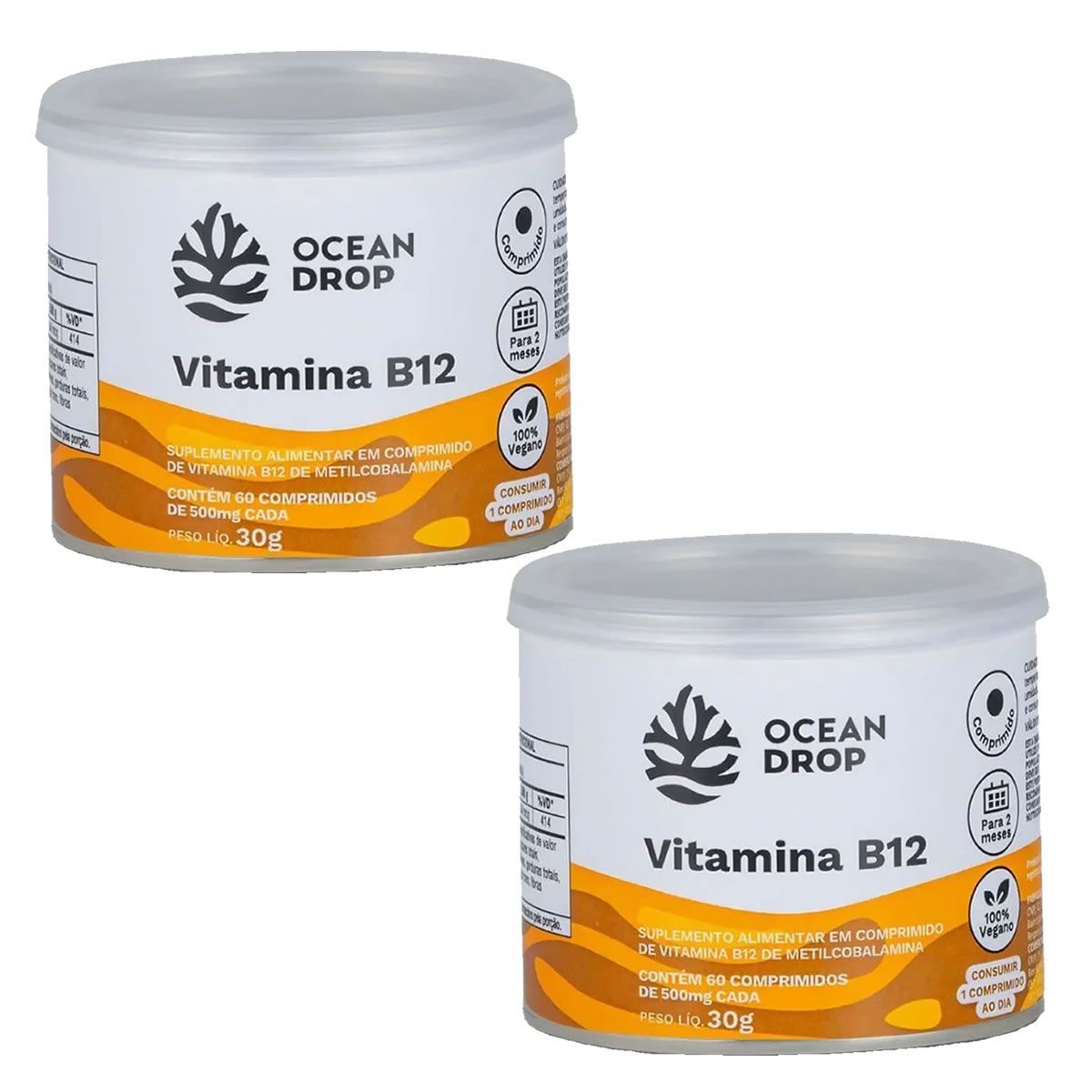 Kit 2X Vitamina B12 - 60 Comprimidos - Ocean Drop