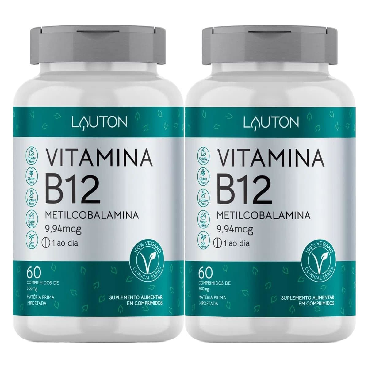 Kit 2X Vitamina B12 Metilcobalamina - 60 Comprimidos - Lauton Nutrition