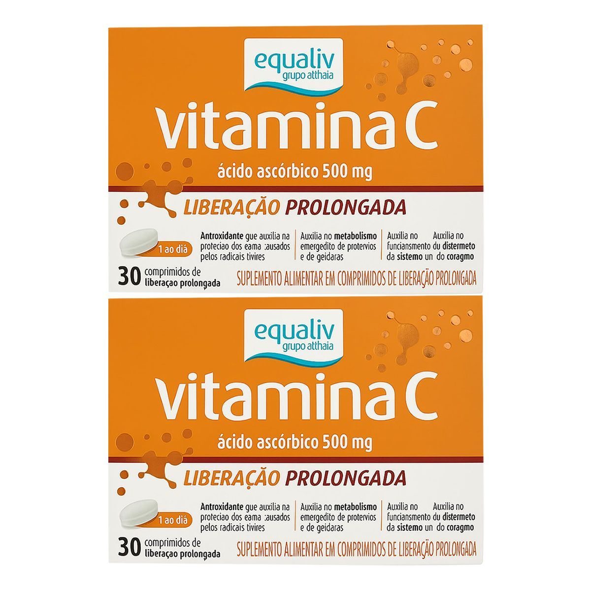 Kit 2X Vitamina C 500mg - 30 Comprimidos - Equaliv