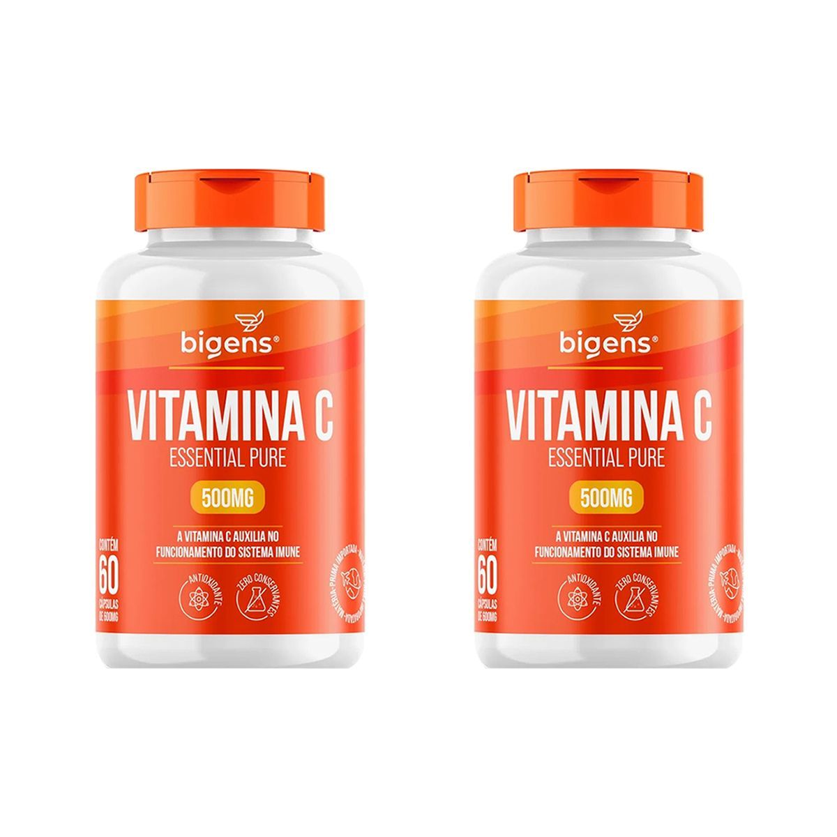 Kit 2X Vitamina C Essential Pure 500mg - 60 C�psulas - Bigens