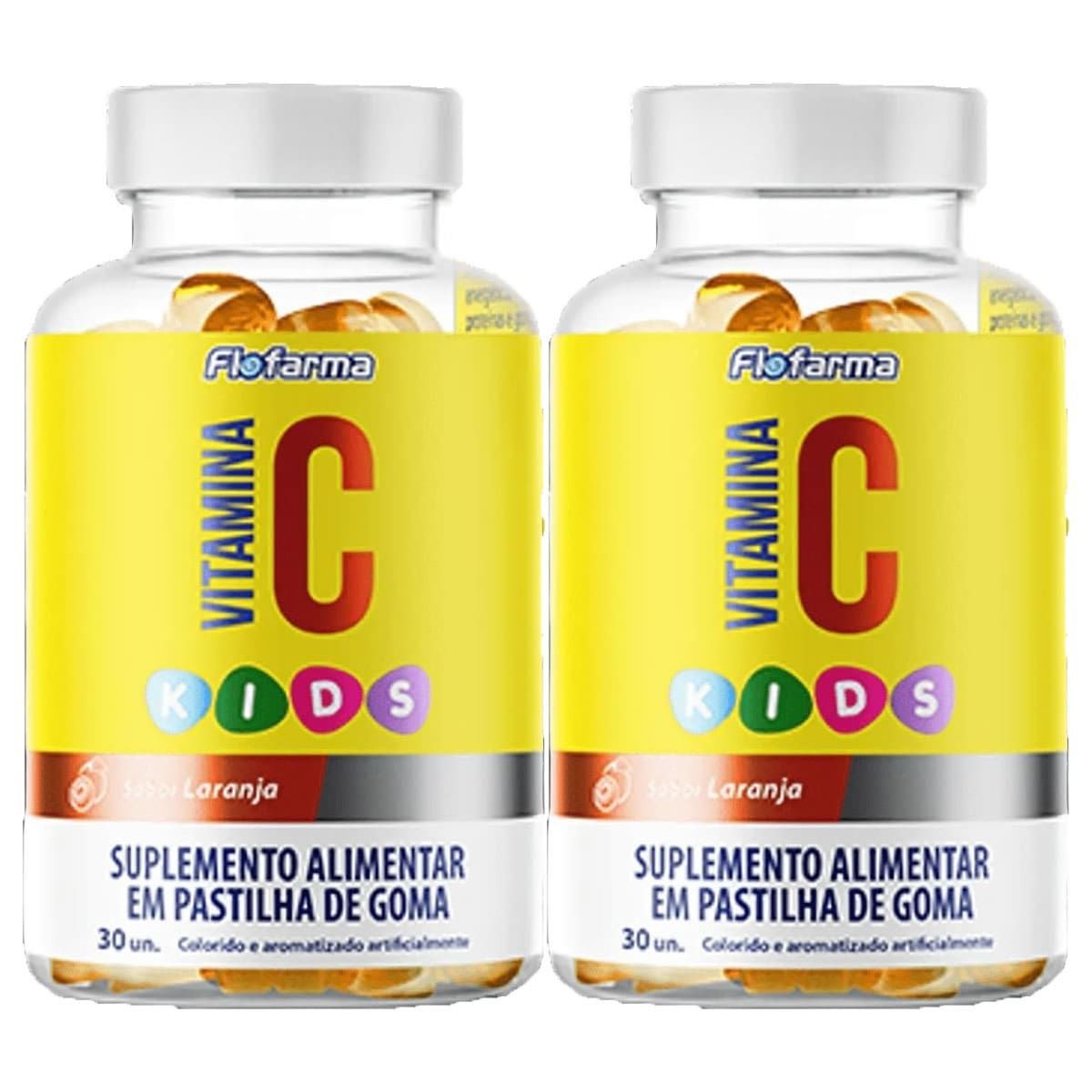 Kit 2X Vitamina C Kids - 30 Gomas Laranja - Flofarma
