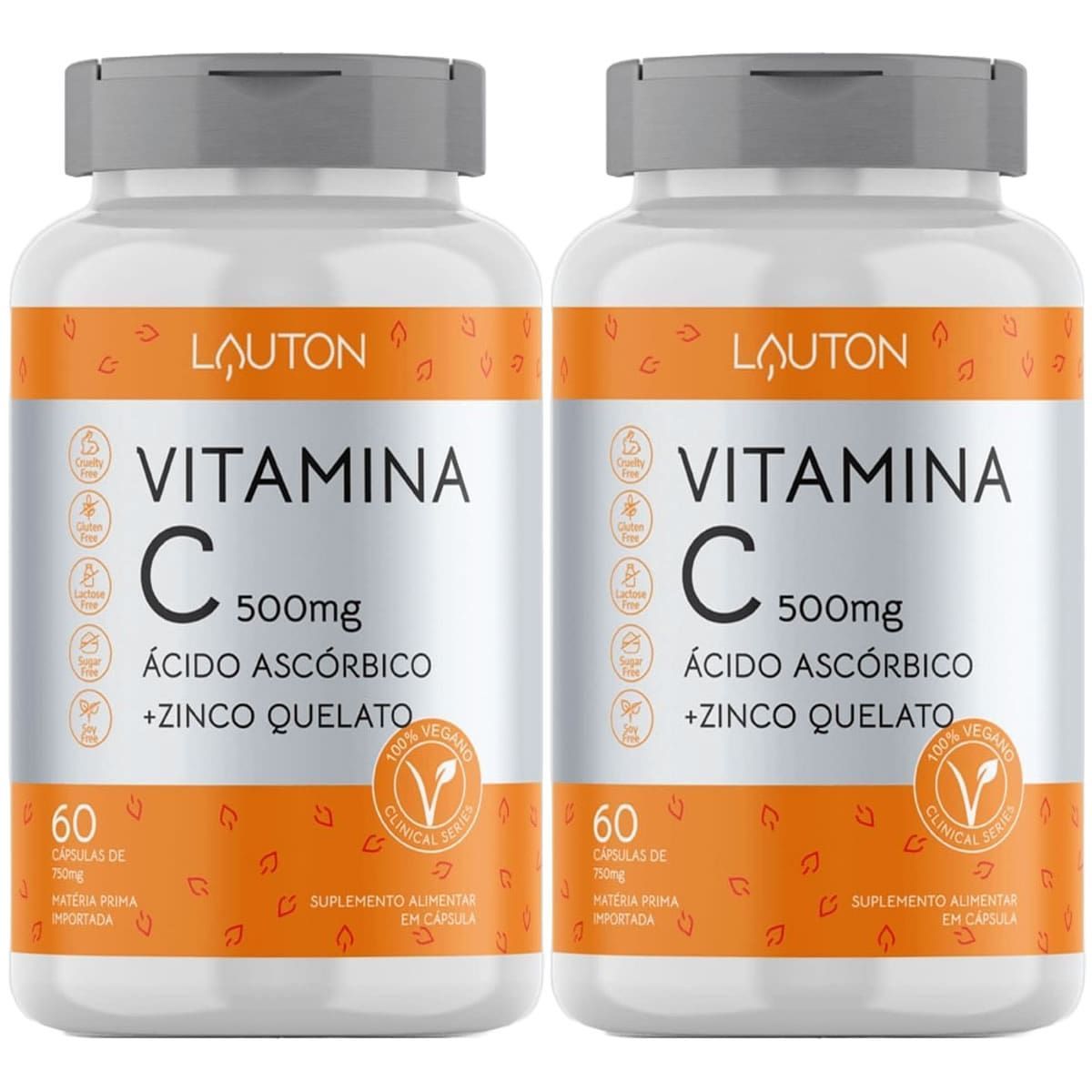 Kit 2X Vitamina C + Zinco 500mg - 60 C�psulas Lauton Nutrition