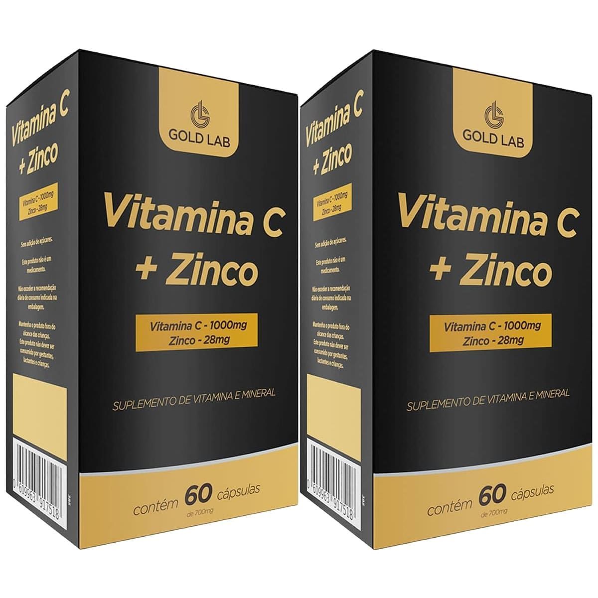 Kit 2X Vitamina C + Zinco - 60 C�psulas - Gold Lab