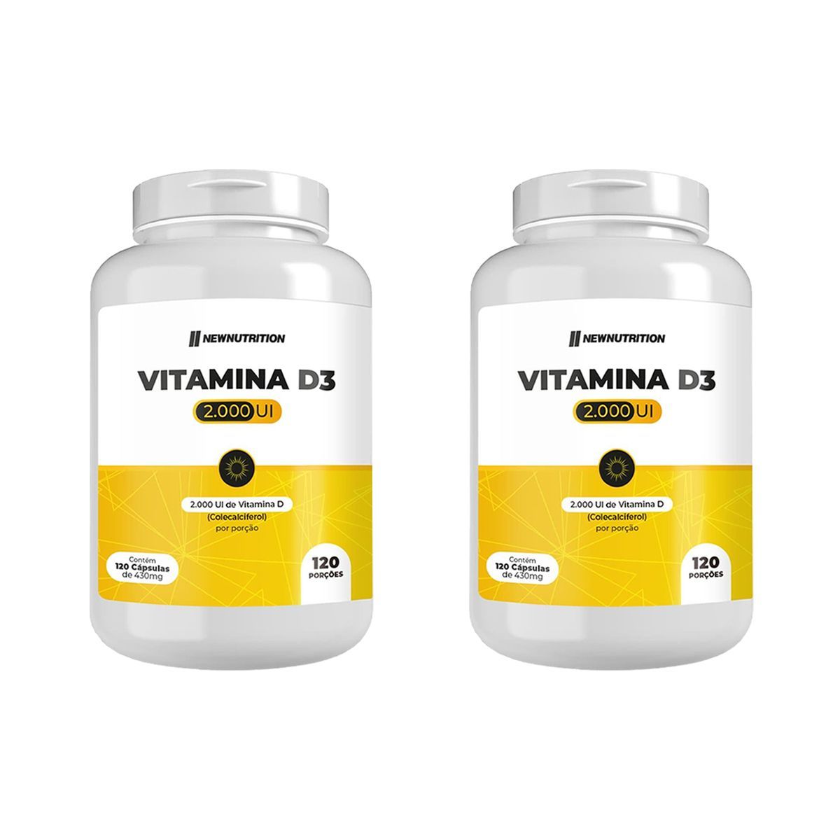 Kit 2X Vitamina D 2000UI - 120 Softgels - NewNutrition