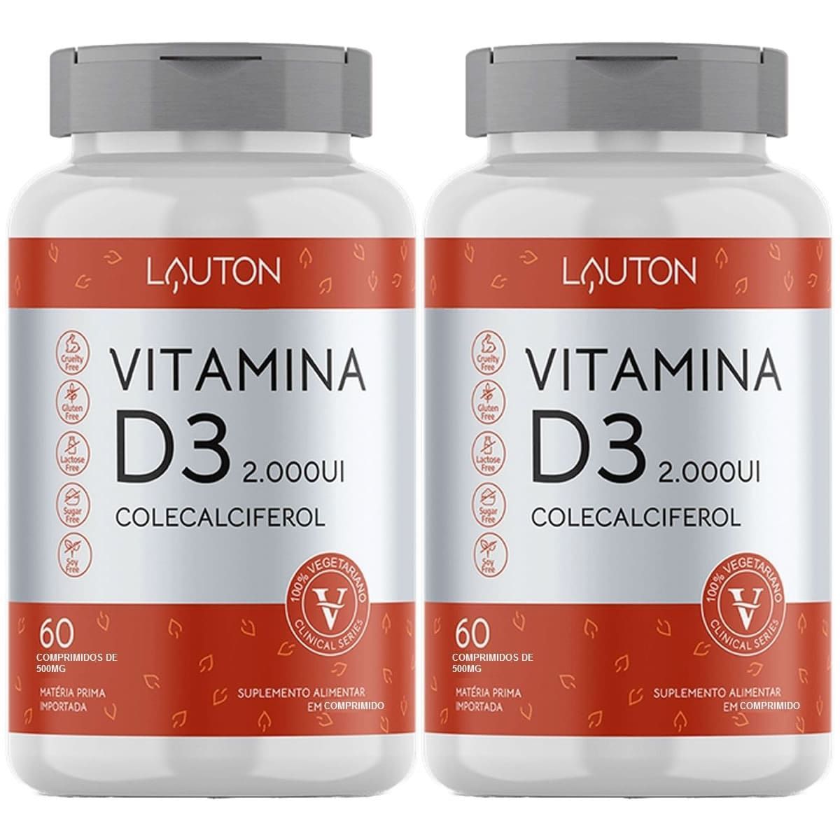 Kit 2X Vitamina D3 2.000UI  - 60 Comprimidos - Lauton Nutrition