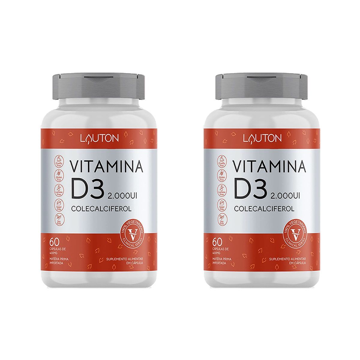 Kit 2X Vitamina D3 2.000UI - 60 Comprimidos - Lauton Nutrition