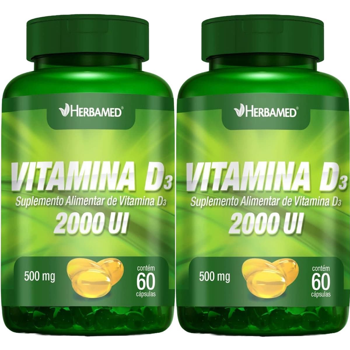 Kit 2X Vitamina D3 2000UI - 60 C�psulas - Herbamed