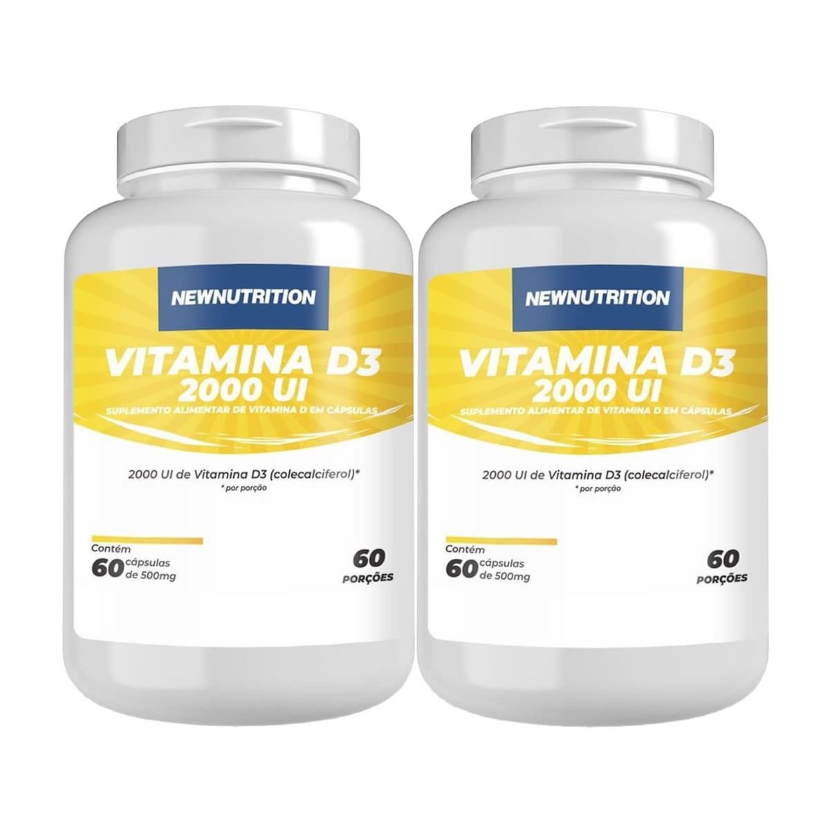Kit 2X Vitamina D3 2000UI - 60 C�psulas - NewNutrition