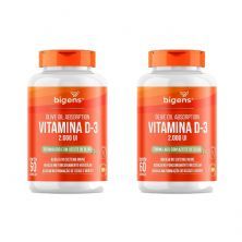 Kit 2X Vitamina D3 2000ui Azeite de Oliva - 60 C�psulas - Bigens