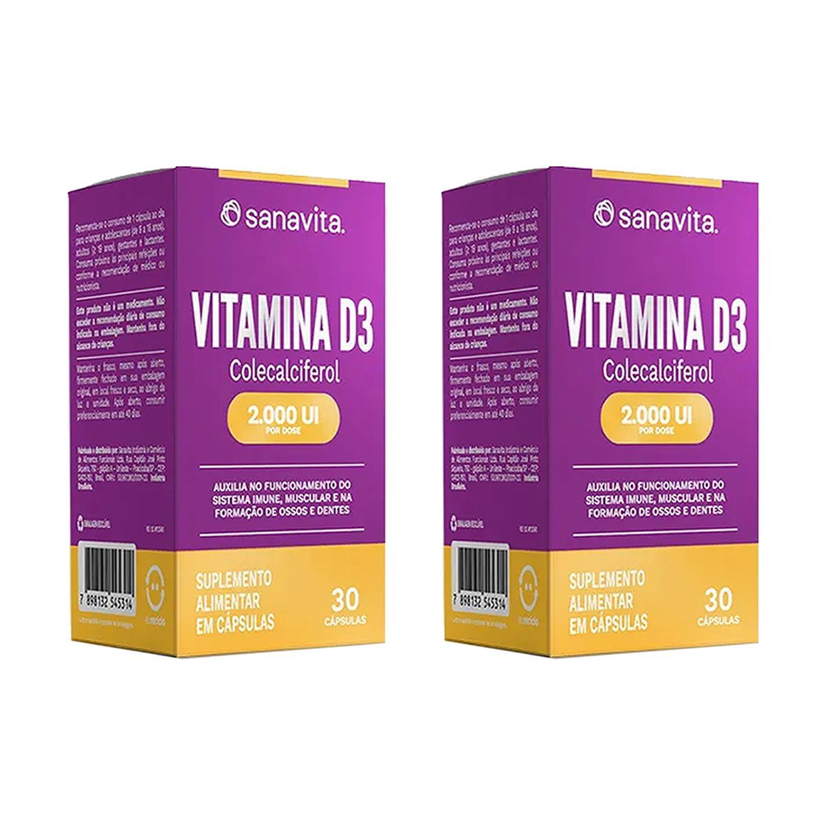Kit 2X Vitamina D3 - 30 Capsulas - Sanavita