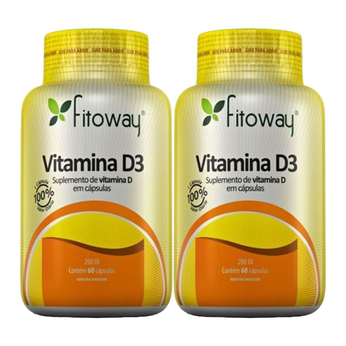 Kit 2X Vitamina D3 - 60 C�psulas - Fitoway