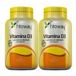 Kit 2X Vitamina D3 - 60 C�psulas - Fitoway