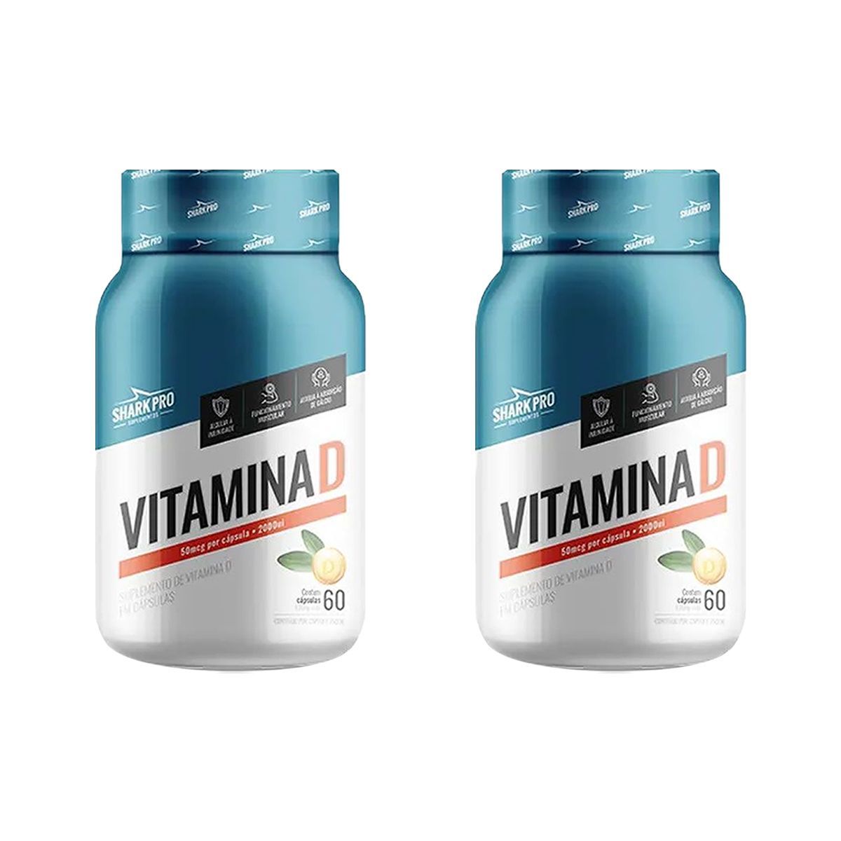 Kit 2X Vitamina d3 - 60 Capsulas - Shark Pro
