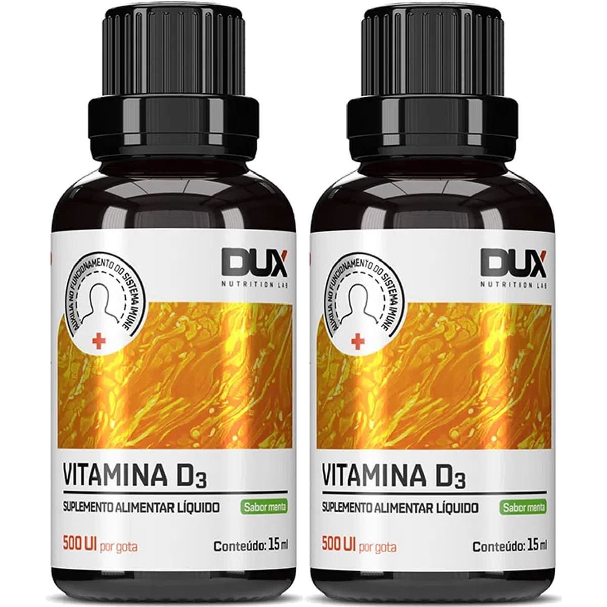 Kit 2X Vitamina D3 L�quida - 15ml Sabor Menta - Dux Nutrition