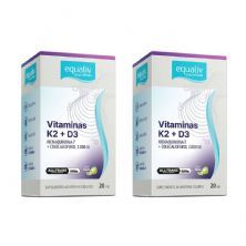 Kit 2X Vitamina K2 + D3 Gotas - 20ml Lim�o - Equaliv