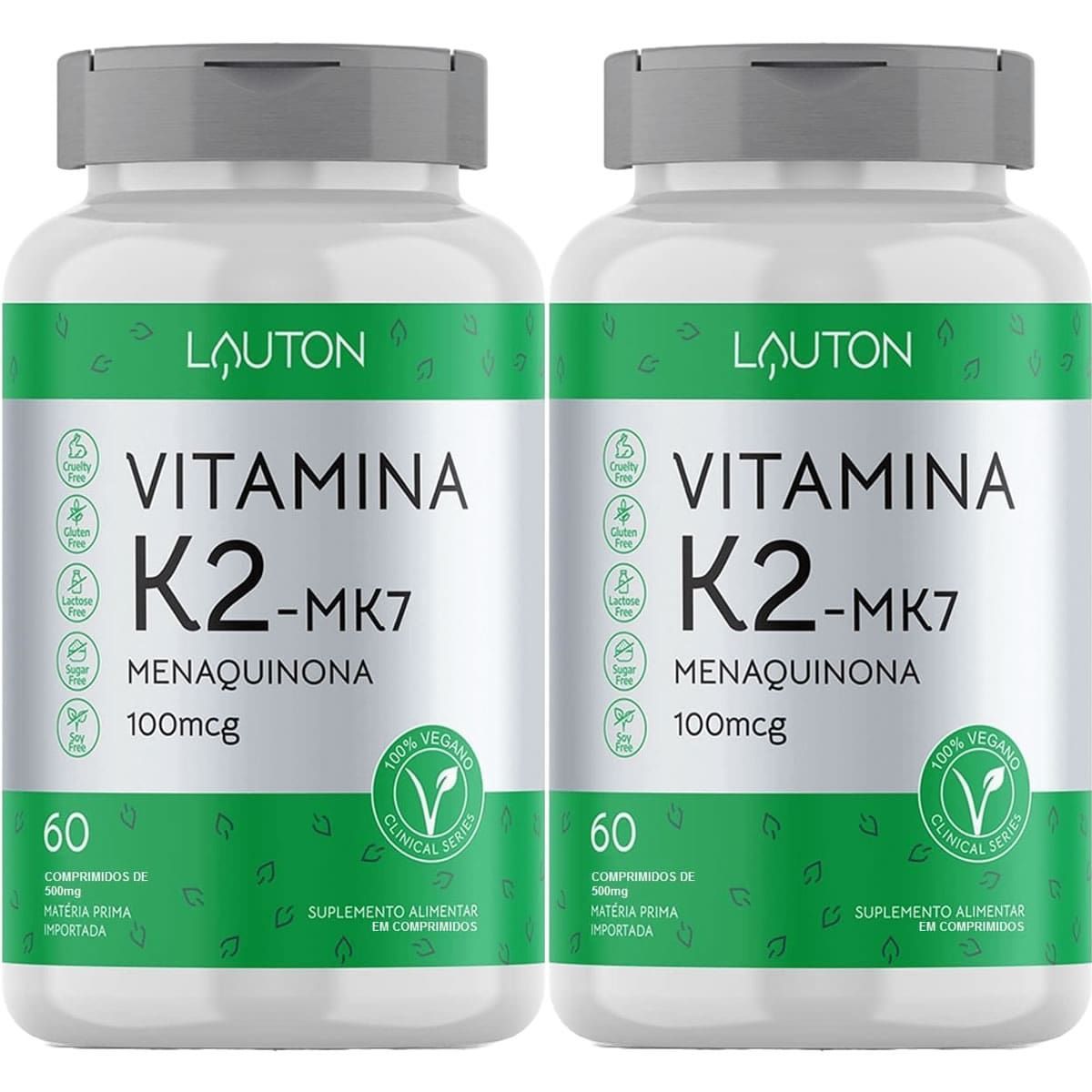 Kit 2X Vitamina K2 MK7 - 60 Comprimidos - Lauton Nutrition