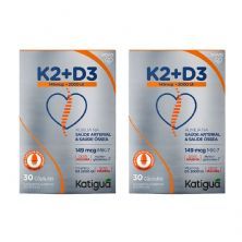 Kit 2X Vitamina K2  +Vitamina D3 -  30 C�spulas Gelatinosas - KATIGU�