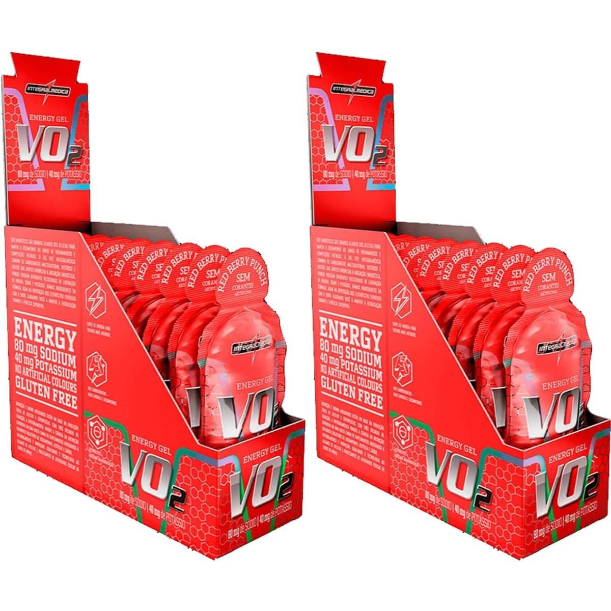 Kit 2X Vo2 Energy Gel - 10 Sach�s 30g Frutas Vermelhas - IntegralM�dica