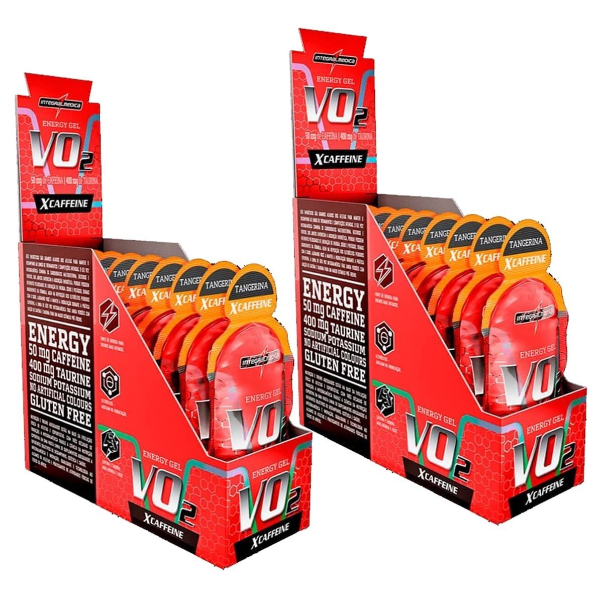Kit 2X Vo2 Energy Gel X-Caffeine - 10 Sach�s 30g Tangerina - IntegralM�dica