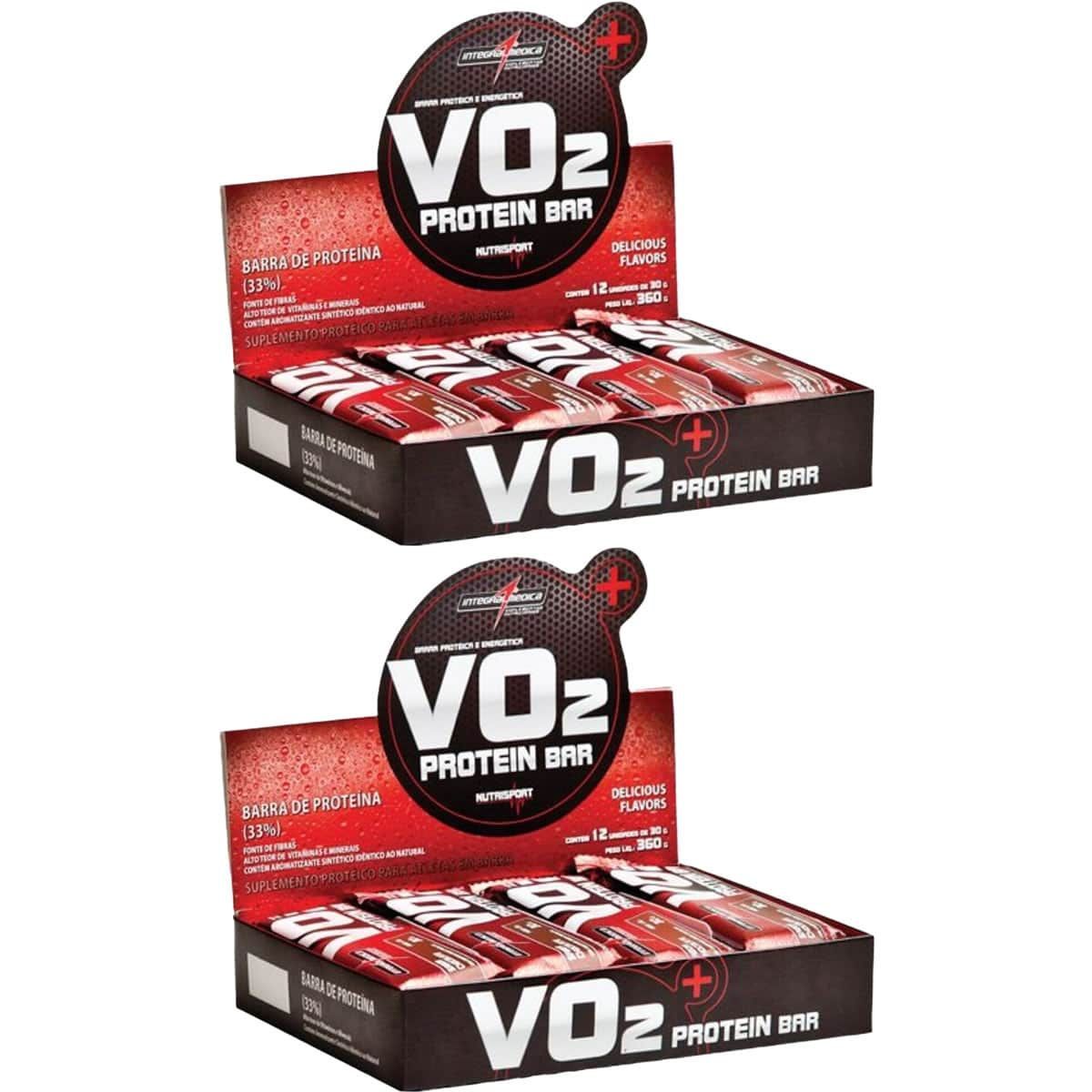 Kit 2X VO2 PROTEIN BAR - 12 Unidades 30g Chocolate - IntegralM�dica