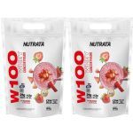 Kit 2X W100 Whey Concentrado - 900g Refil Strawberry MilkShake - Nutrata