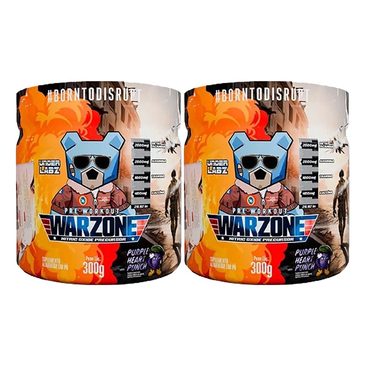 Kit 2X Warzone Pr�-Treino - 300g Purple Heart Punch - Under Labz
