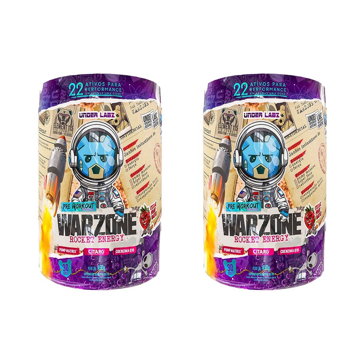 Kit 2X Warzone Rocket Energy - 450g Cosmic Fruit Battle - Under Labz