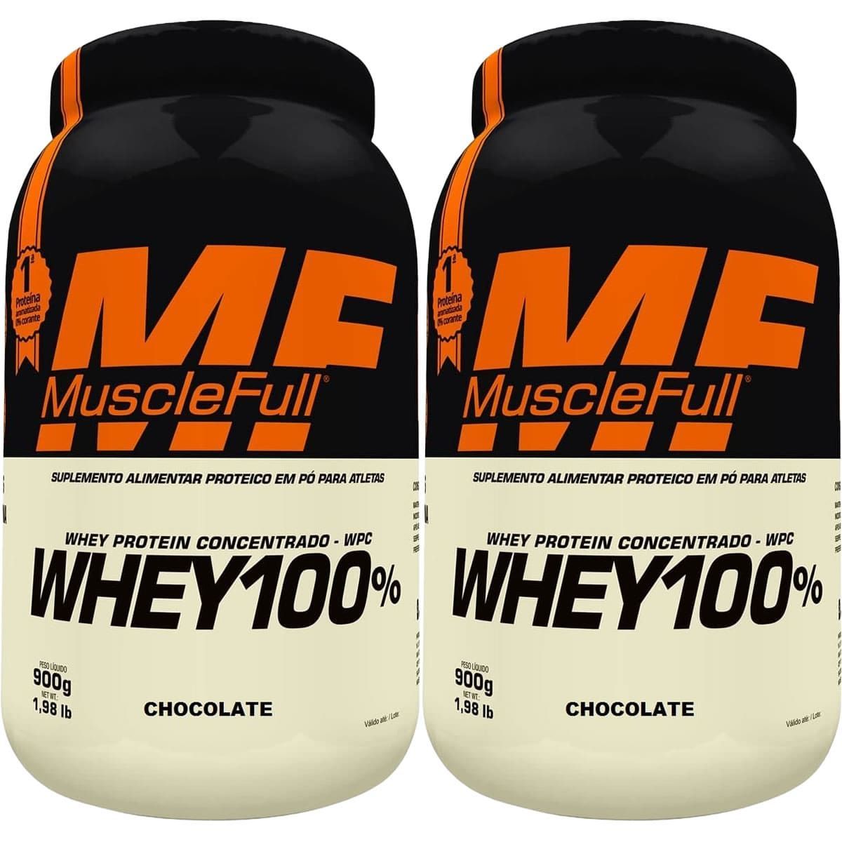 Kit 2X Whey 100% Concentrado - 900g Chocolate - MuscleFull
